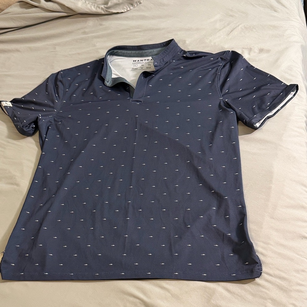 mantra Men's Patterned Polo Shirt in Dark Blue